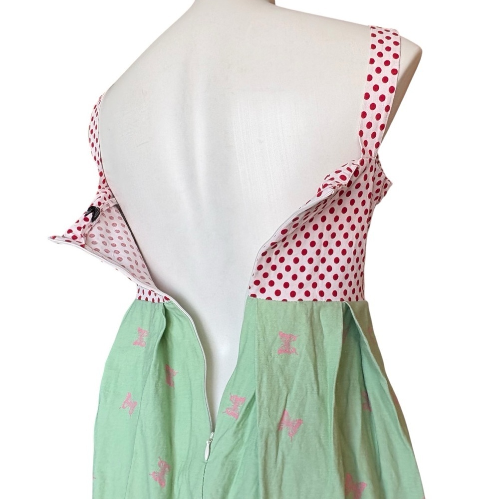 Retro Pin Up Rockabilly Polka Dot Dress Novelty Skirt Bicycles Medium 6 - Picture 3 of 15